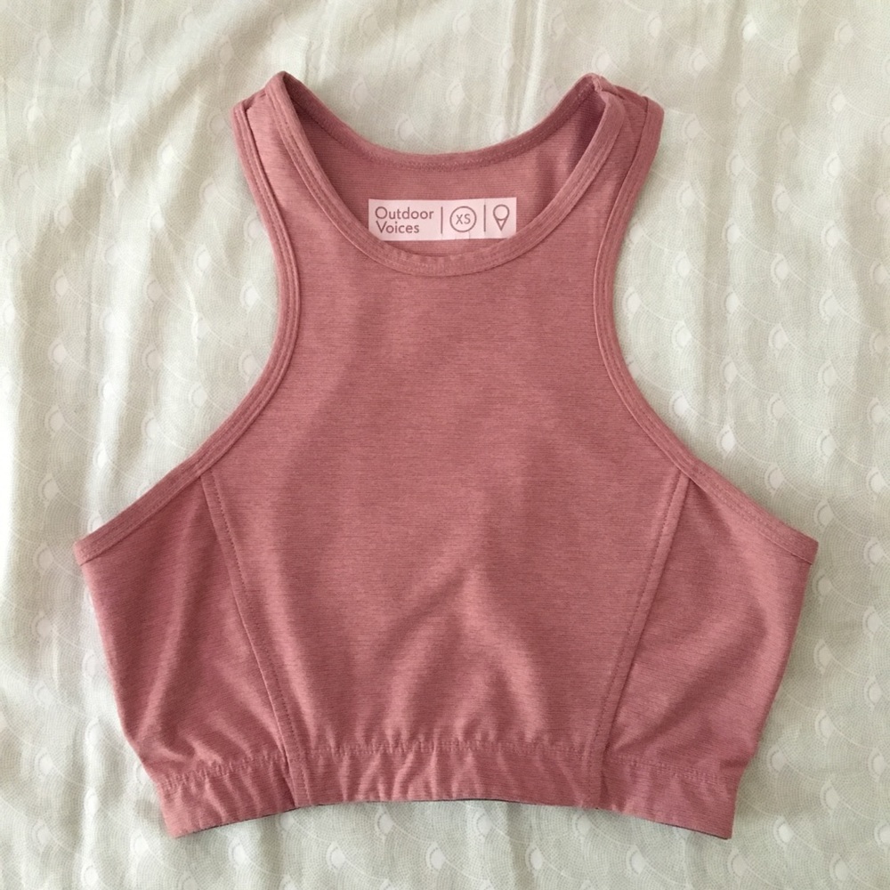 Outdoor Voices Blush Athena Crop Top/Sports Bra